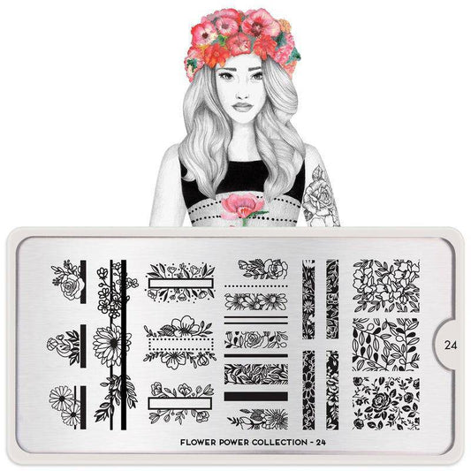 Flower Power 24 ✦ Nail Stamping Plate - MoYou London
