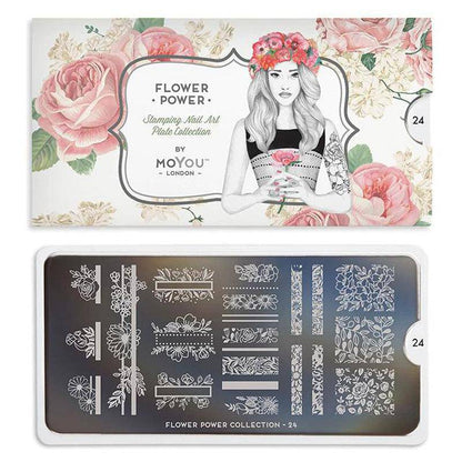Flower Power 24 ✦ Nail Stamping Plate - MoYou London
