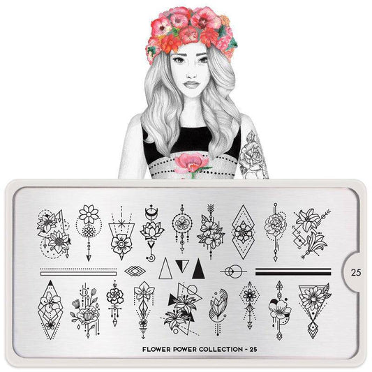 Flower Power 25 ✦ Nail Stamping Plate - MoYou London