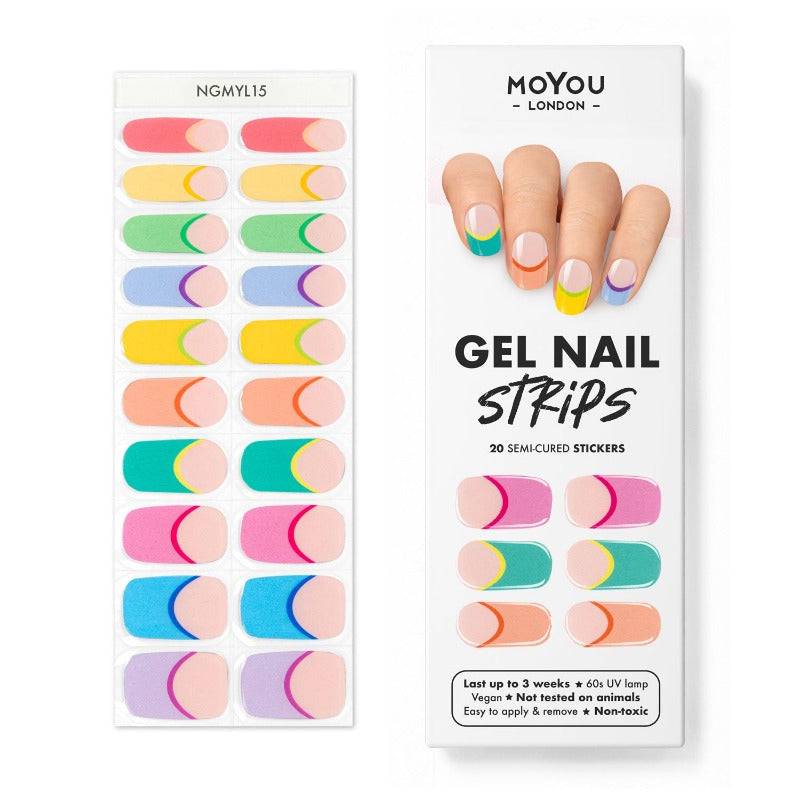 Gel Nail Strip ★ Tipsy Rainbow - MoYou London