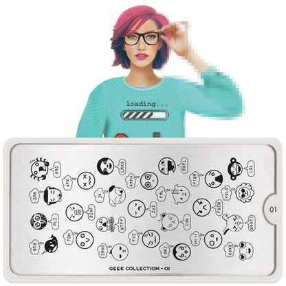 Geek 01 ✦ Nail Stamping Plate - MoYou London