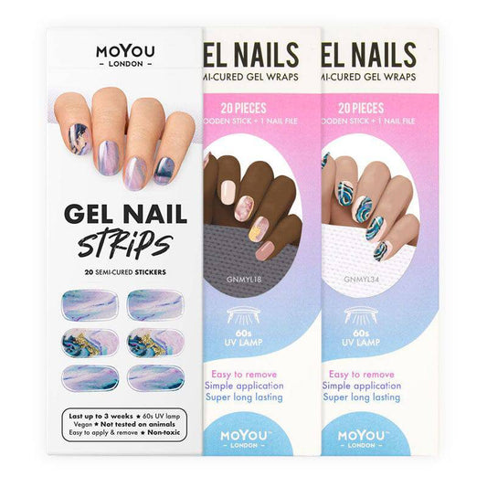 Gel Nail Strip Bundle ★ Marble Plate Bundles MoYou London 
