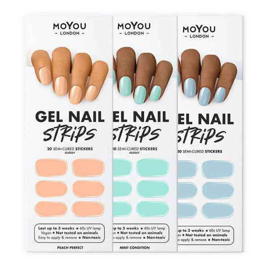 Gel Nail Strip Bundle ★ Pastels 3 Plate Bundles MoYou London 