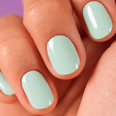 mint pastel manicure using gel polish gel stickers by moyou