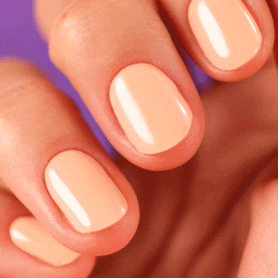 peach coral manicure for the summer used by gel polish stickers for strong nails 