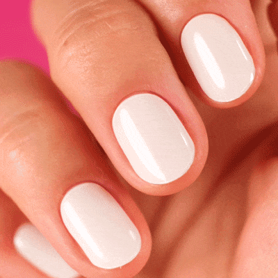 white gel polish manicure using gel strips by moyou London