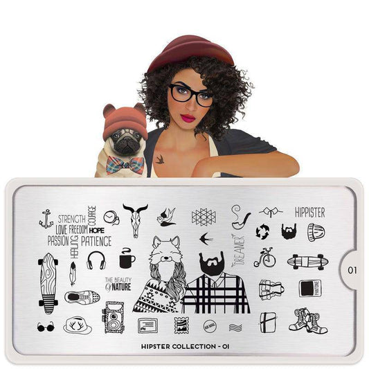 Hipster 01 ✦ Nail Stamping Plate - MoYou London