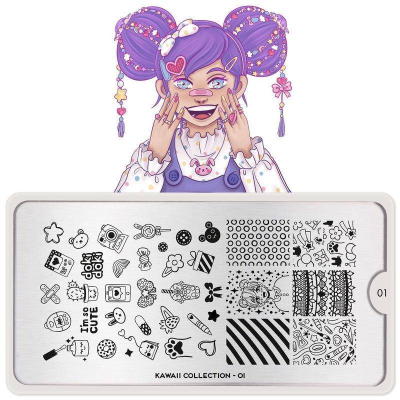 Kawaii 01 ✦ Nail Stamping Plate