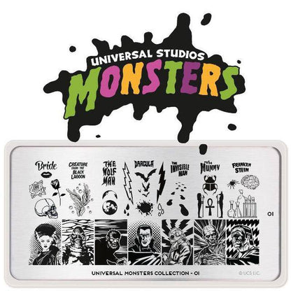 Monsters Plate Bundle Stamping Nail Stencils MoYou London 