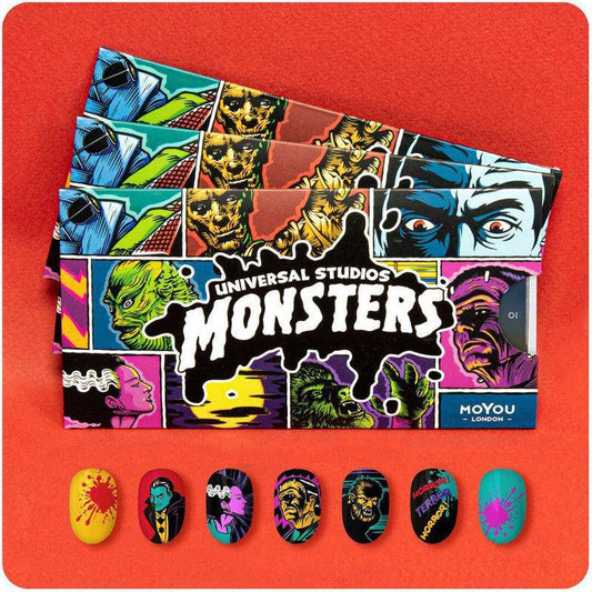 Monsters Plate Bundle Stamping Nail Stencils MoYou London 