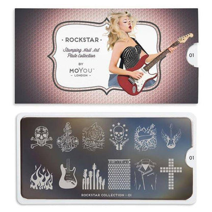 Rockstar 01 ✦ Nail Stamping Plate - MoYou London