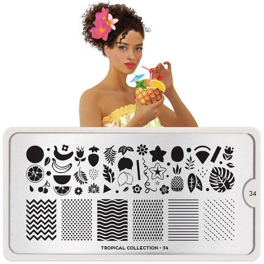 Tropical 34 ✦ Nail Stamping Plate - MoYou London
