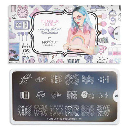 Tumblr Girl 01 ✦ Nail Stamping Plate - MoYou London