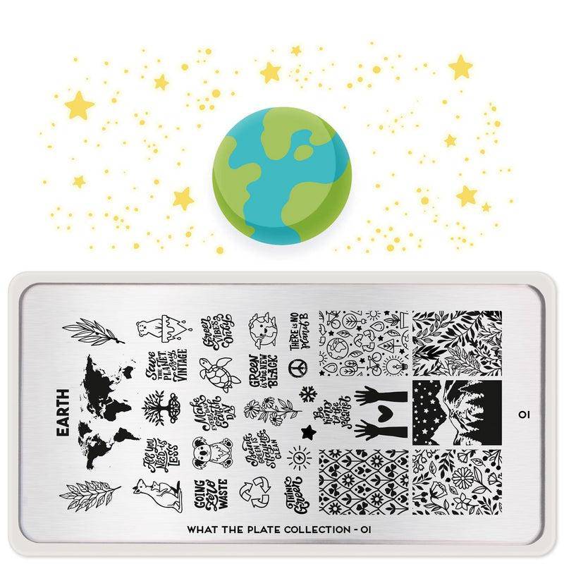 What the Plate 01 ✦ Earth Day Nail Stamping Plate