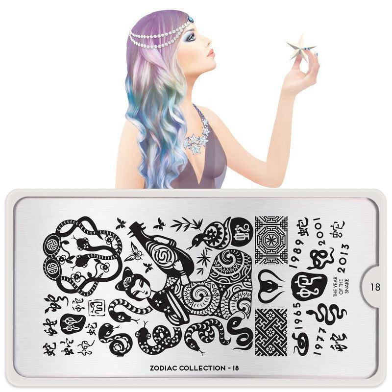 Zodiac 18 ✦ Nail Stamping Plate - MoYou London